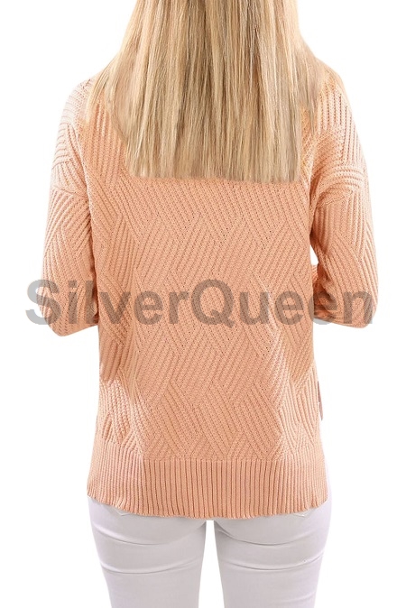 Mønstret sweater med hals fald